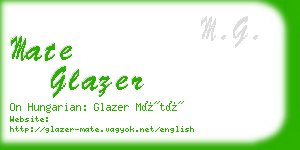 mate glazer business card